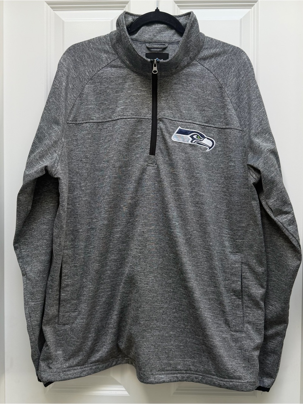 G-III Sports NFL Seattle Seahawks Gray Quarter Zip Pullover Jacket Mens XL